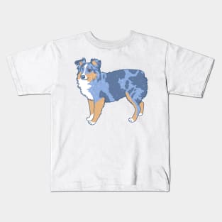 Blue Merle Aussie Kids T-Shirt